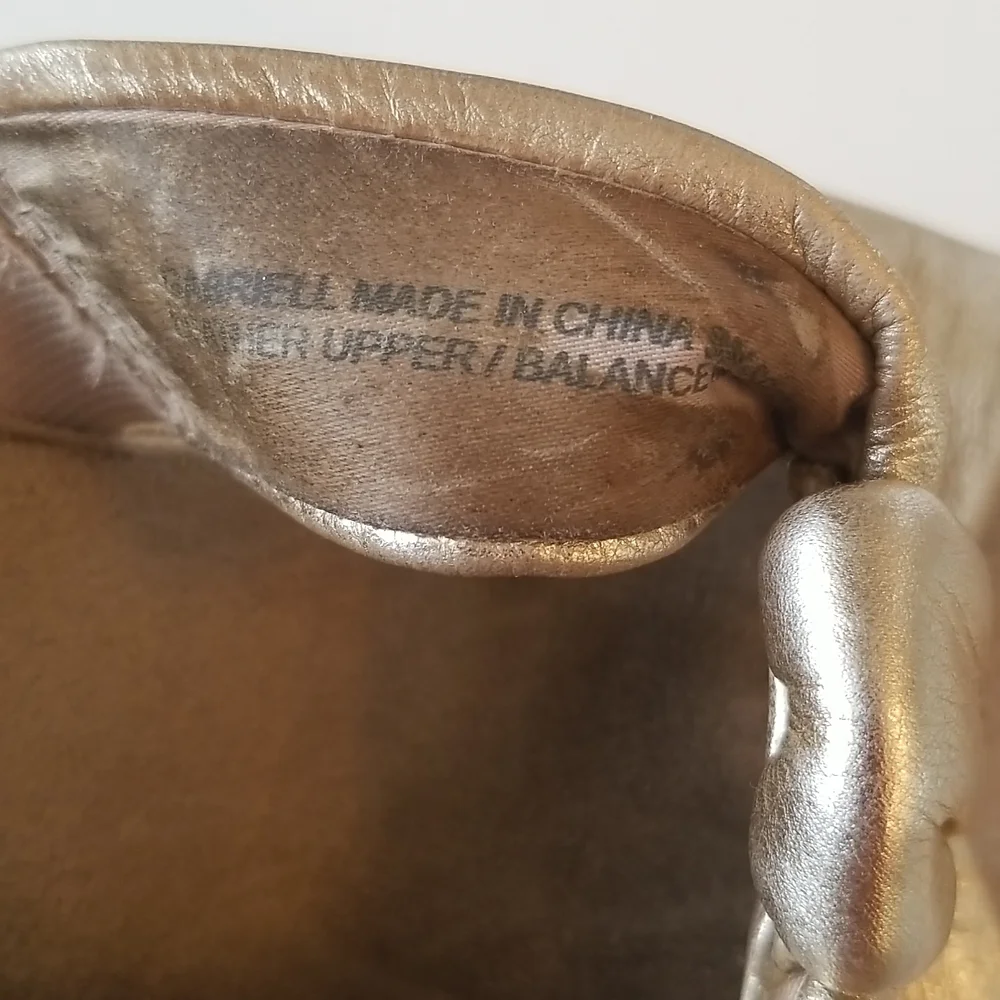 Liz Claiborne Gold Metallic Leather Espadrille/Slides/Mules